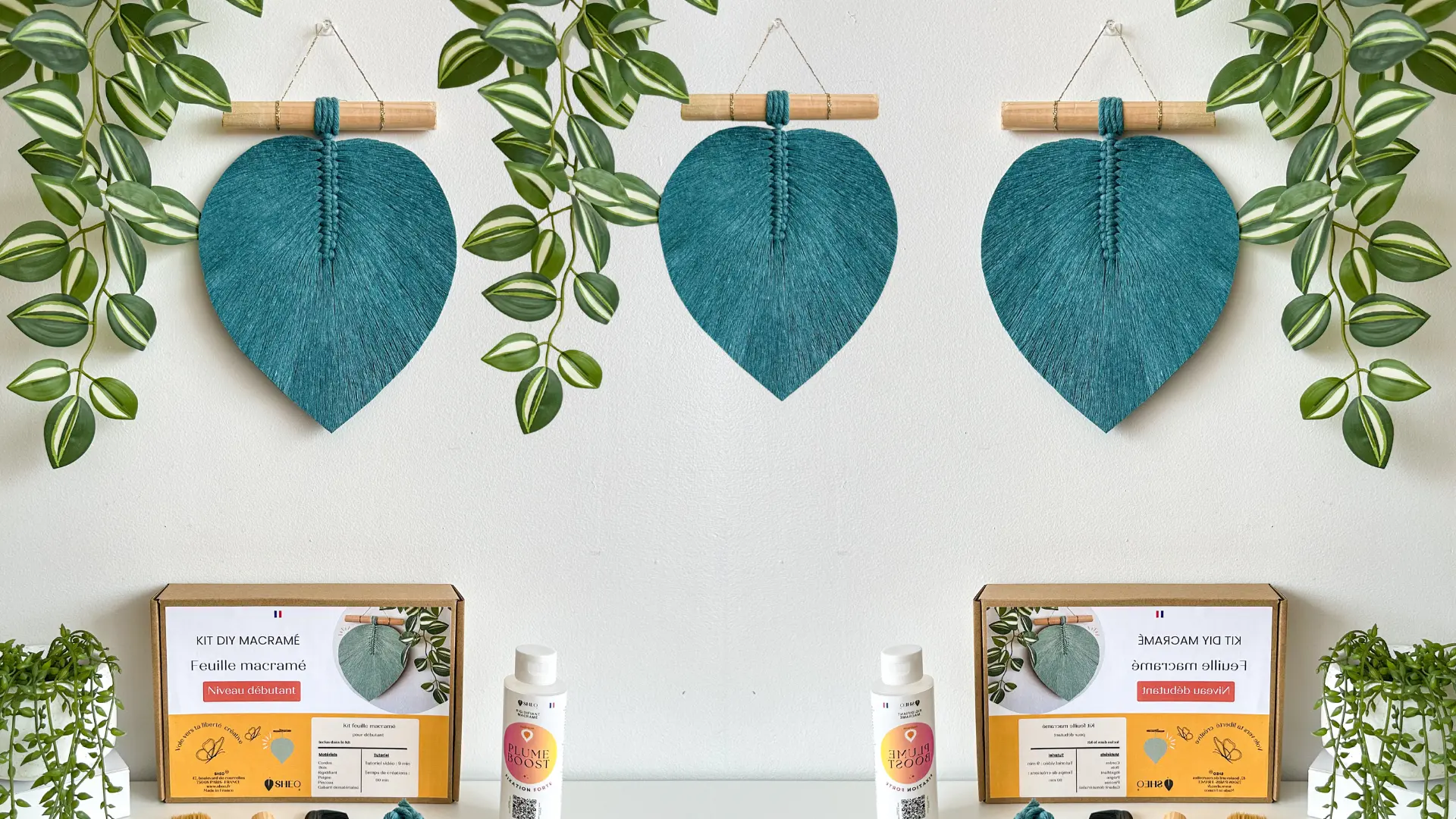 Comment fixer une feuille ou une plume macramé ?